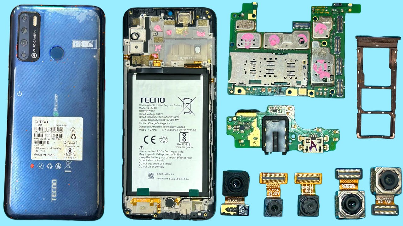 tecno spark power 2 disassembly / tecno lc8 disassembly / teardown / back cover open