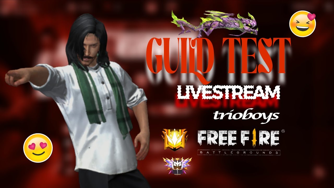 guild test ❤️ free fire live stream in pc ❤️ join my stream and play with me ❤️ 😍
