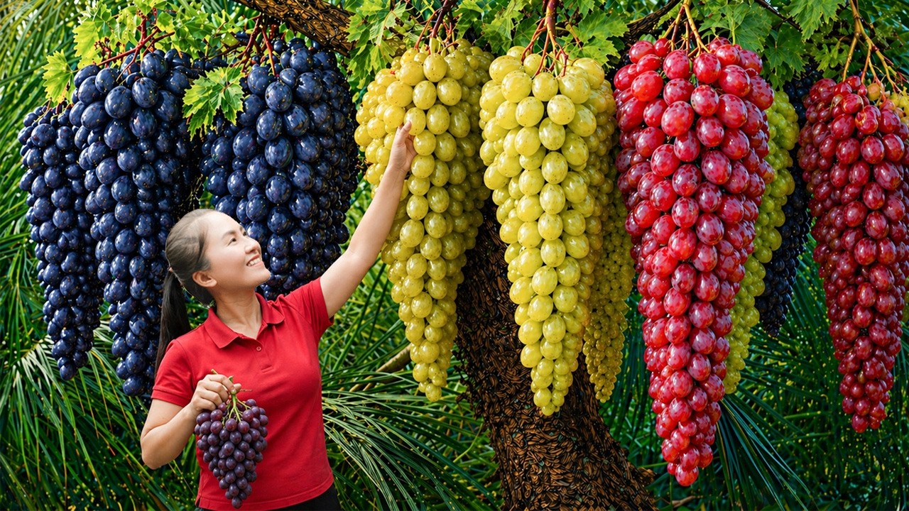 Harvesting Giant Wild Purple Grapes to Sell at Market | 1000+ Grapes Harvested in the Forest