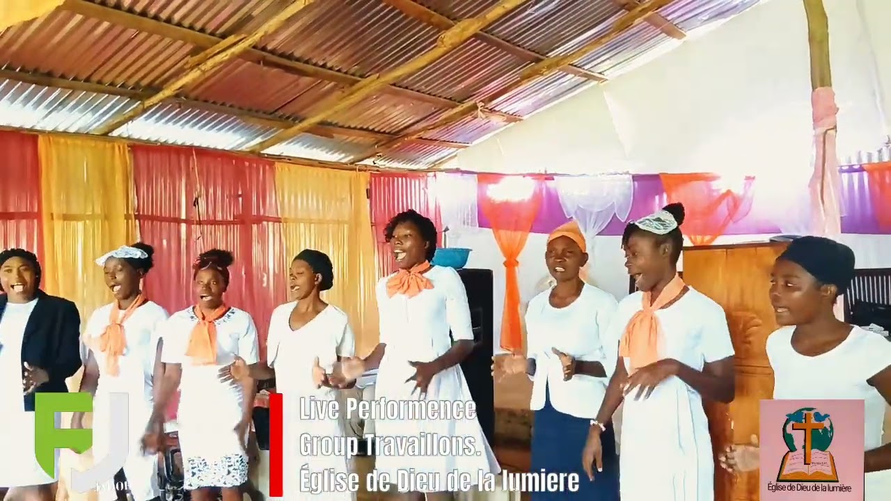 LIVE PERFORMENCE GROUPE TRAVAILLONS Eglise de dieu de la lumiere D'acul des pain#stitchboutique #