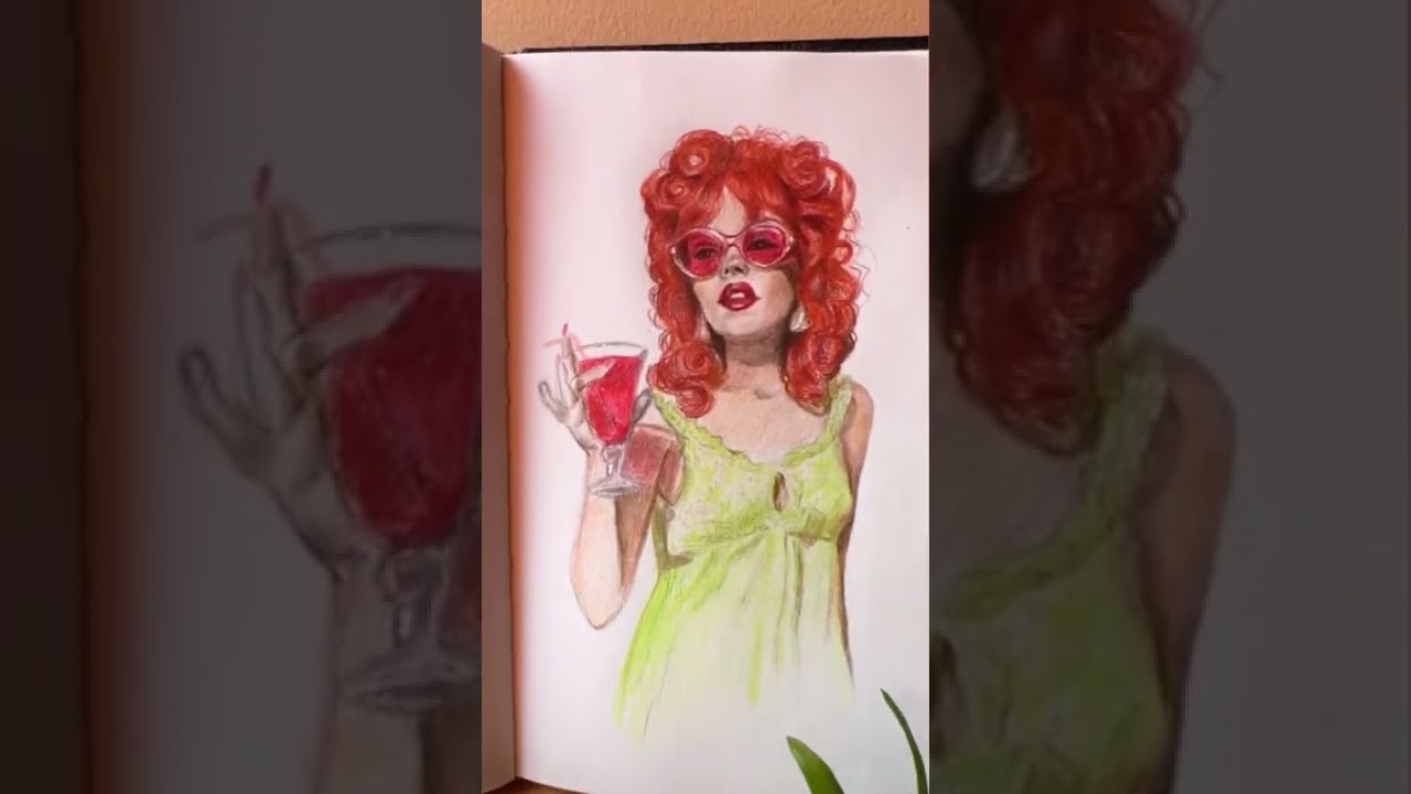 Red hair pinup girl