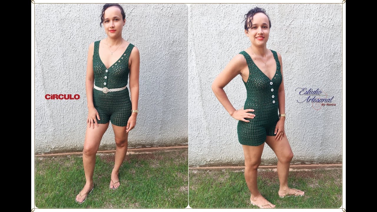 Macacão de croche curto parte 1
