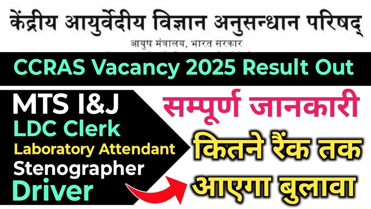 CCRAS Result Out Kitne Rank tak call letter aayega 