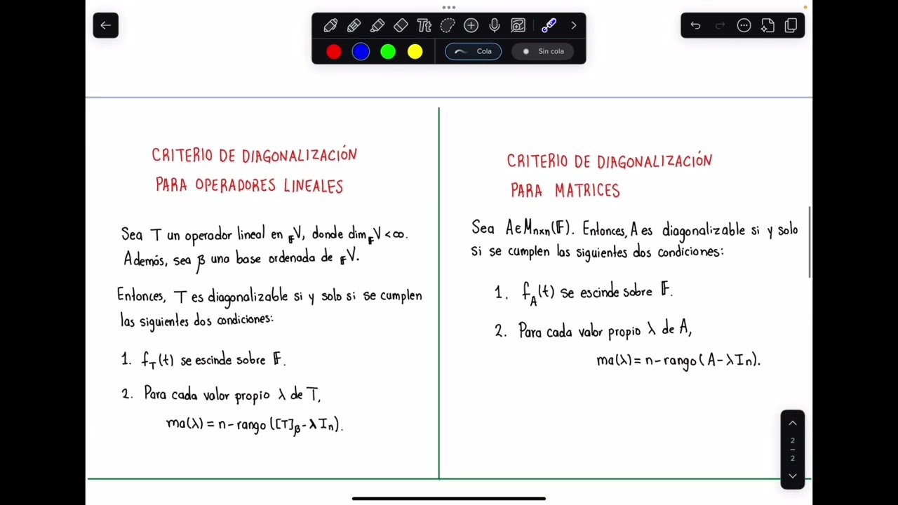 Criterio de Diagonalización | Parte 2