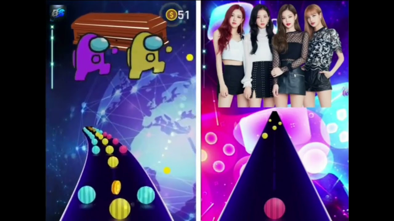 Among us,Blackpink dancing road