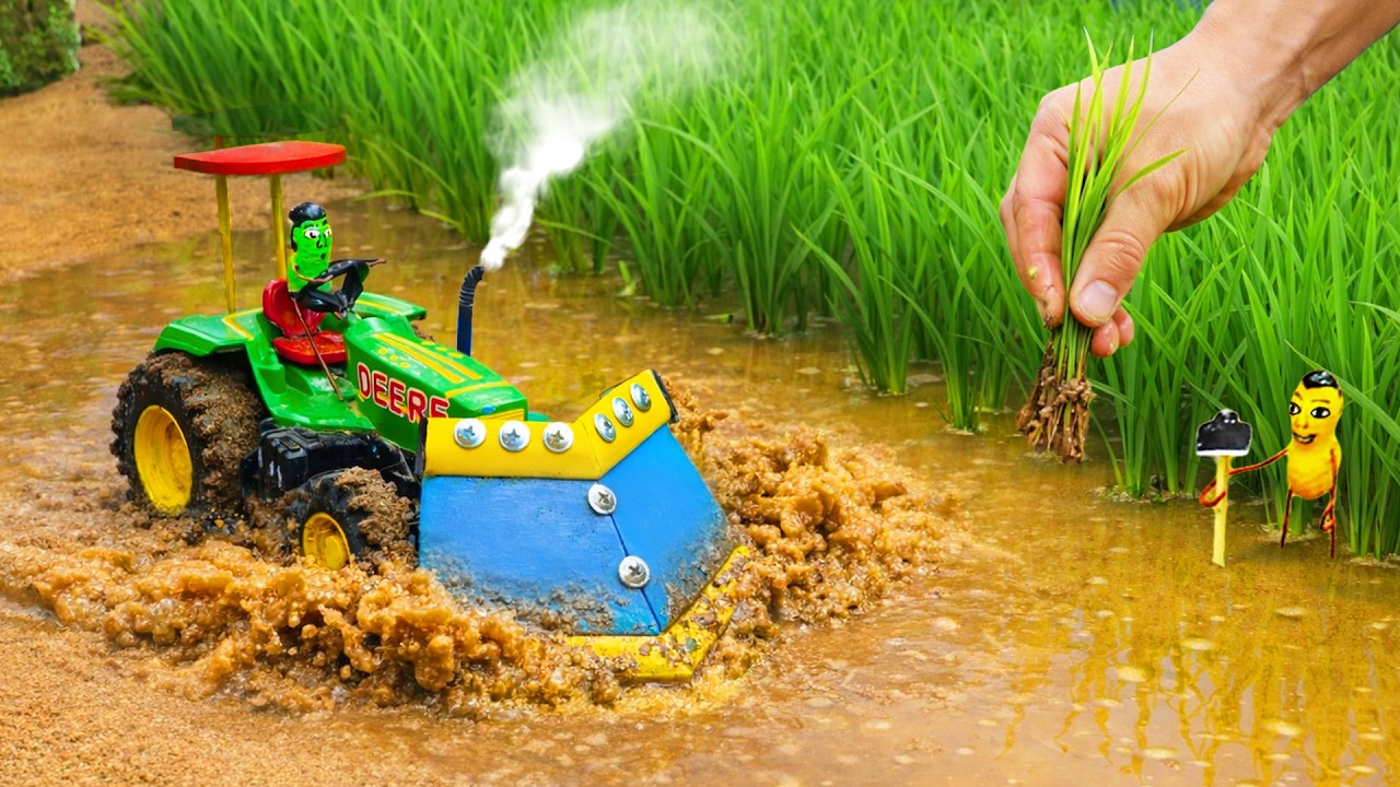 Top Most Creative DIY Tractor John Deere with Bulldozer Blade Attachment | HP Mini DIY Tractor