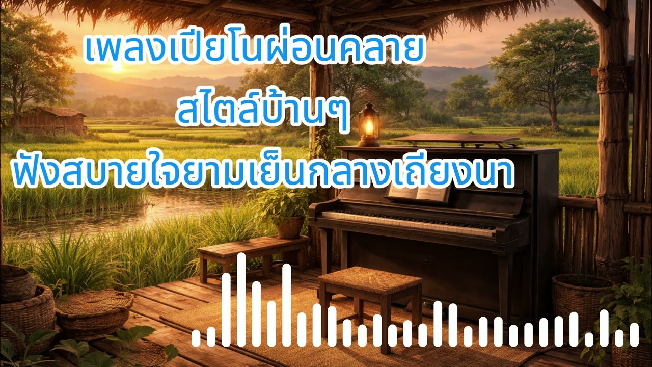 เพลงเปียโนผ่อนคลาย สไตล์บ้านๆ | ฟังสบายใจยามเย็นกลางเถียงนา