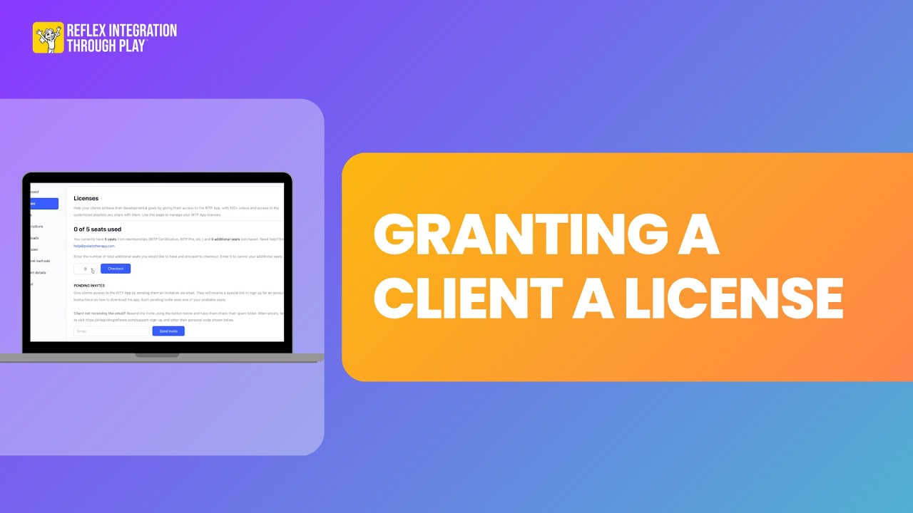 HOW TO Share RITP App Licenses with Parents & Teachers | Reflex Integration Through Play