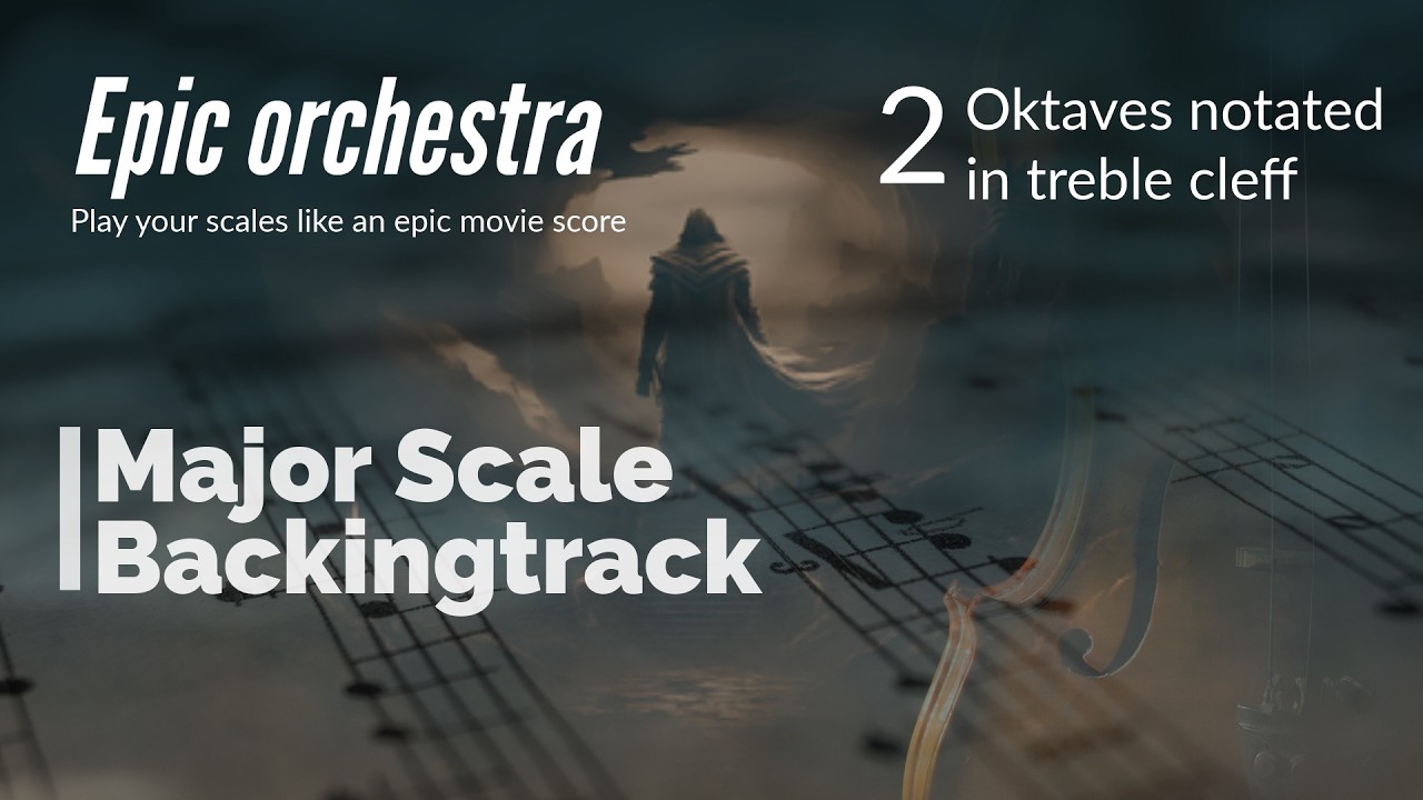 C Major scale - Dark Hero (Orchestral backing track for your scales training)