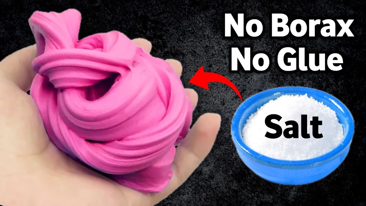 How to make Slime without Glue or Borax | No Glue No Borax Salt Slime at home [ASMR]