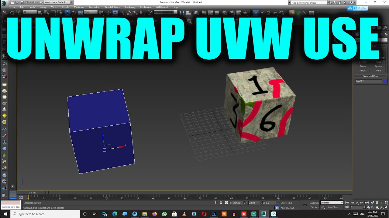 3DSMAX UNWRAP UVW MAP USE HINDI Language