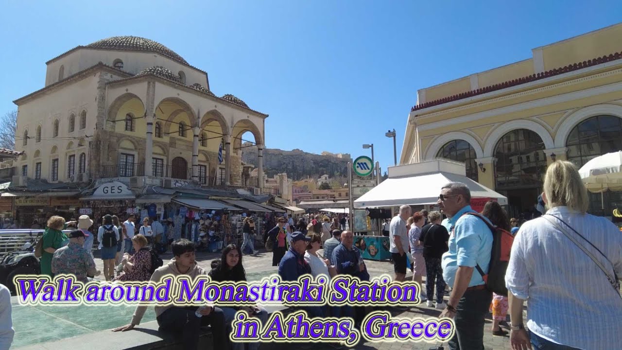 Walking in Greece. Walk around Monastiraki Station in Athens. ORANGE ua