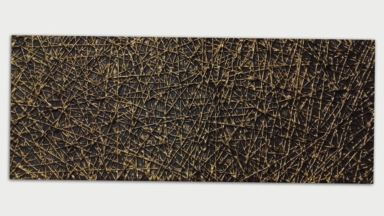 Gold Textured 3D Abstract Painting on Canvas Acrylic Painting with Texture Tutorial