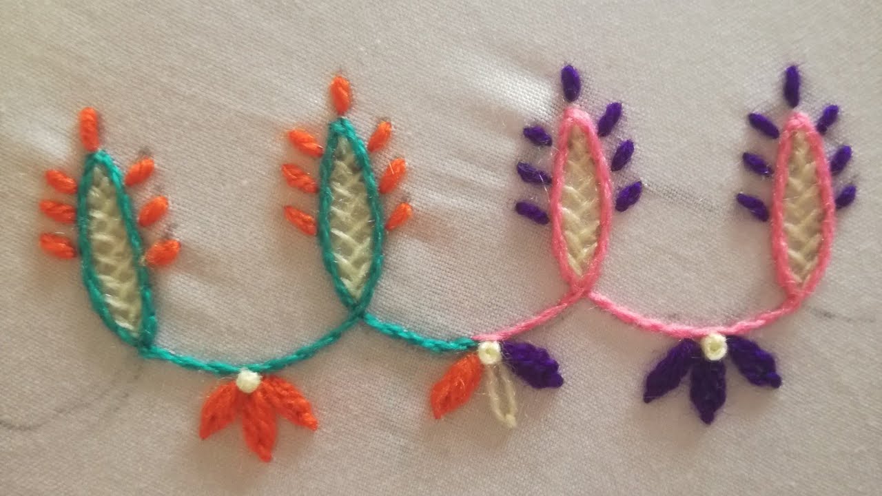 Easy & simple embroidery border || upcoming tutorial || for beginners || 2020