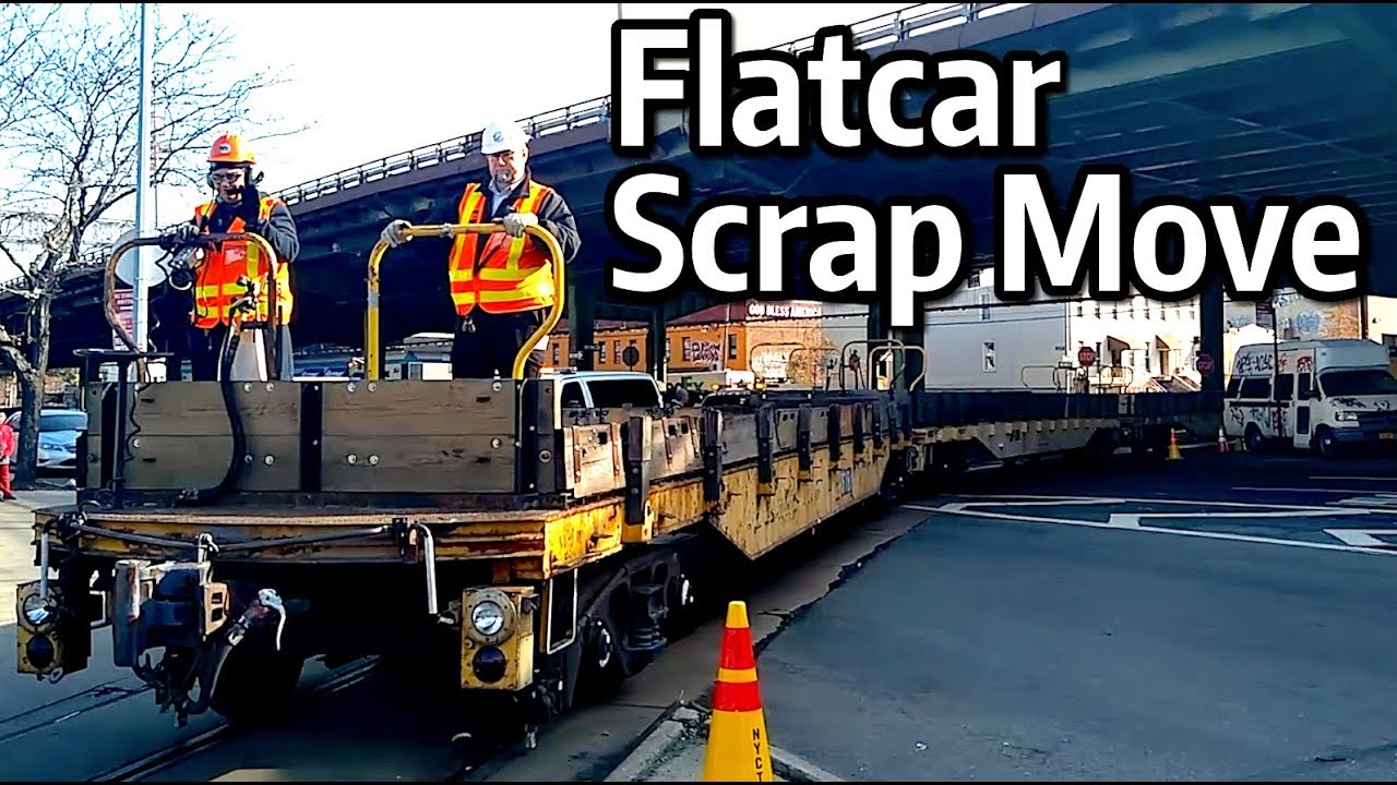 ⁴ᴷ Transferring Decommissioned Flatcars for Scrapping on the South Brooklyn Railway