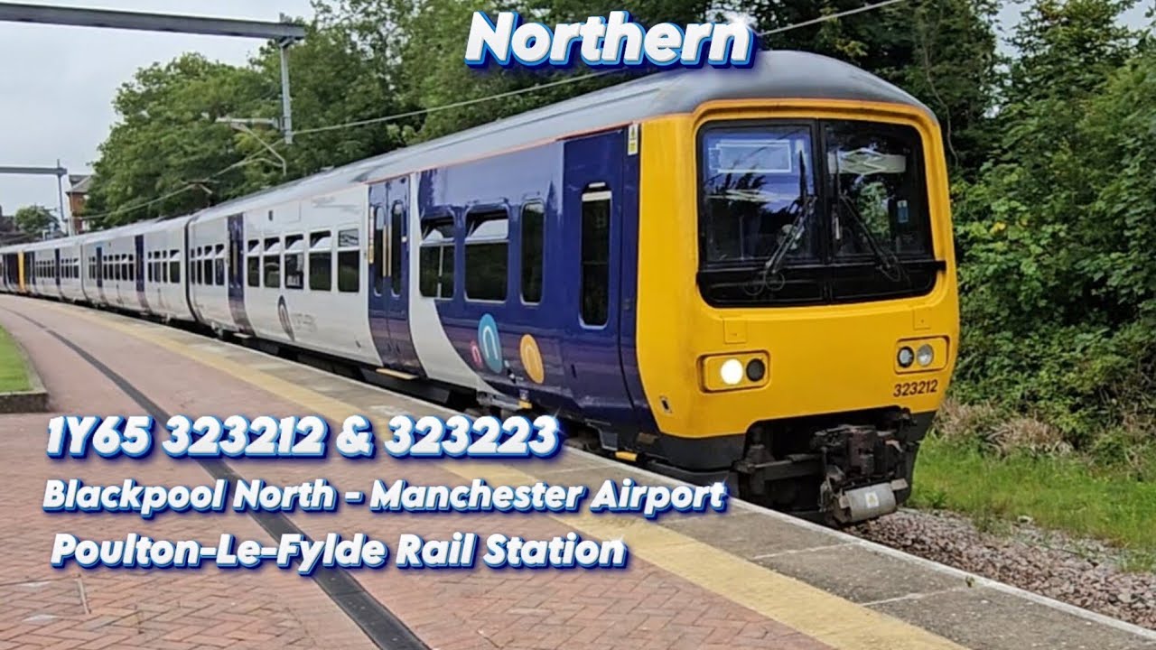 Northern 323212 & 323223 Run 1Y65 Blackpool North To Manchester Airport At Poulton-Le-Fylde Station