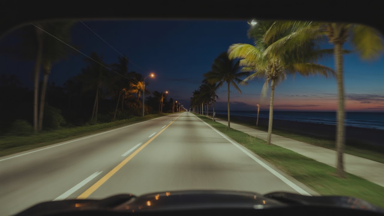 Driving A1A along South Palm Beach