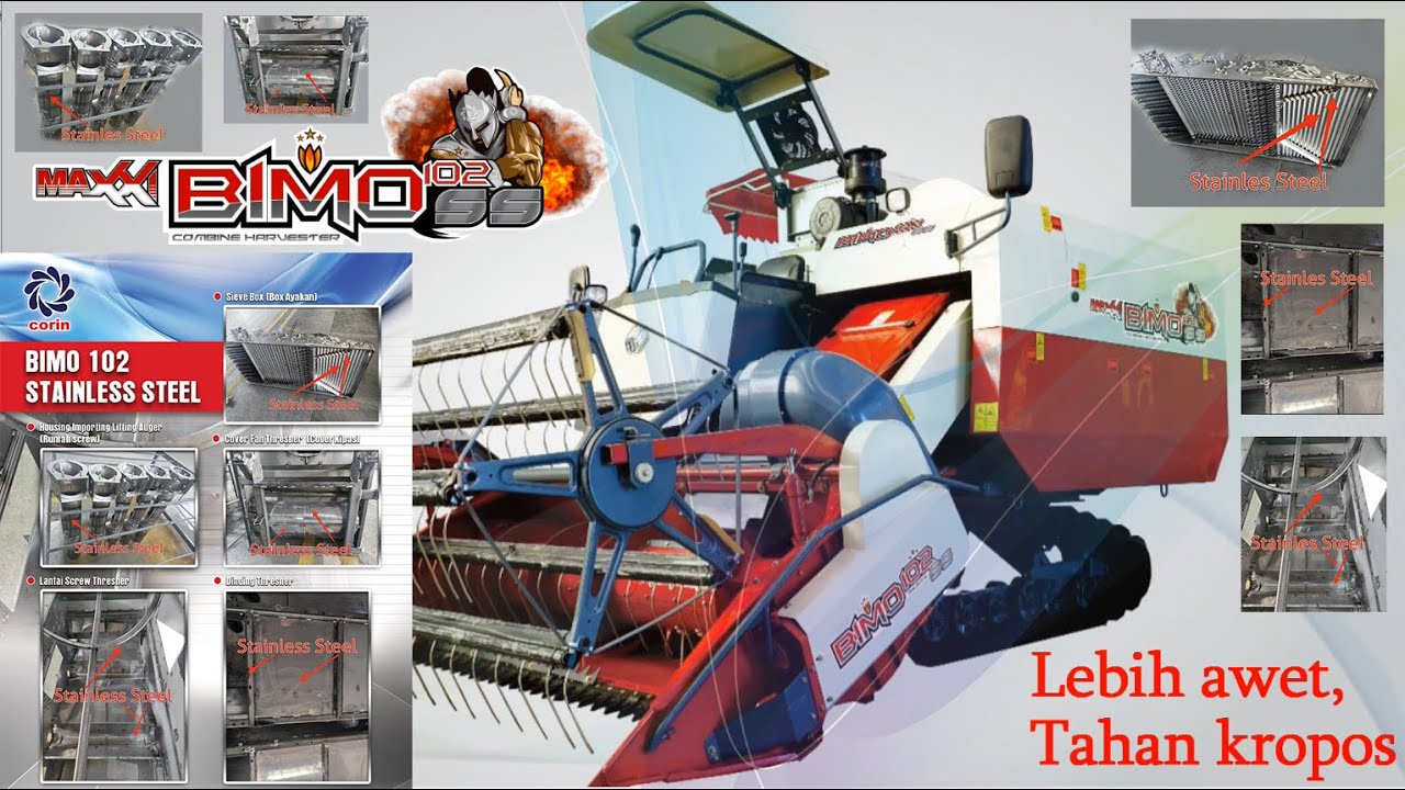 Bimo 102 STAINLESS STEEL #baru #maxxi #viral #pertanian #alsintan #maxxibimo #combine