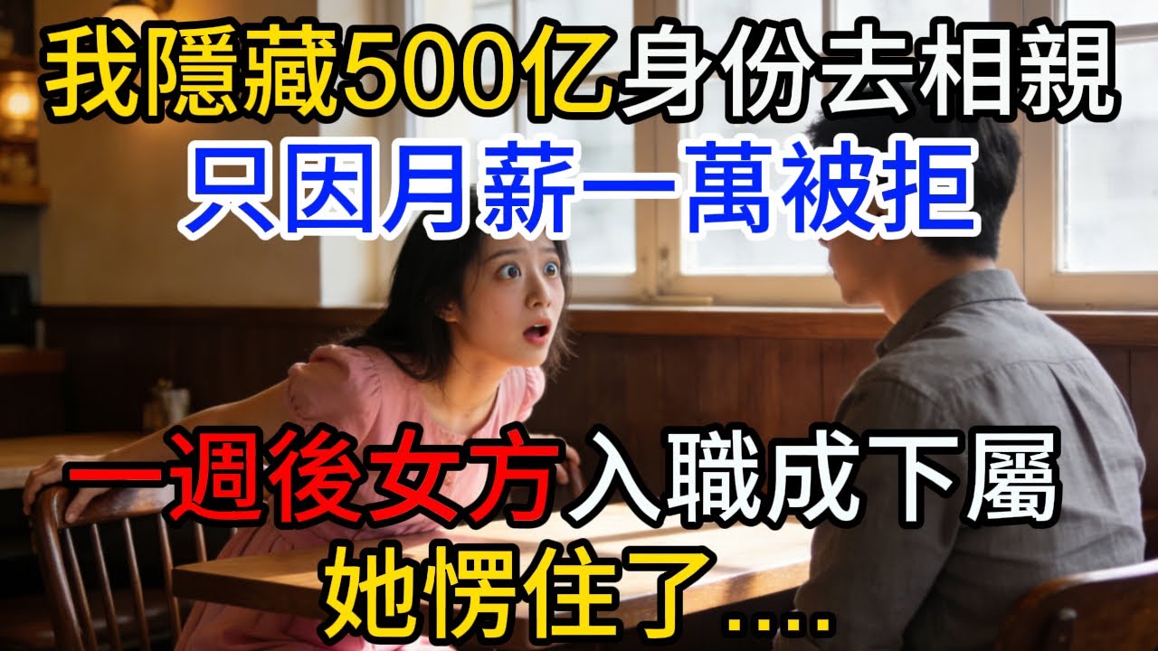 我隱藏500亿身份去相親，只因月薪一萬被拒，一週後女方入職成下屬，她愣住了#情感故事 #老年生活 #人生感悟 #情感共鸣 #感人壹幕 #故事分享 #故事
