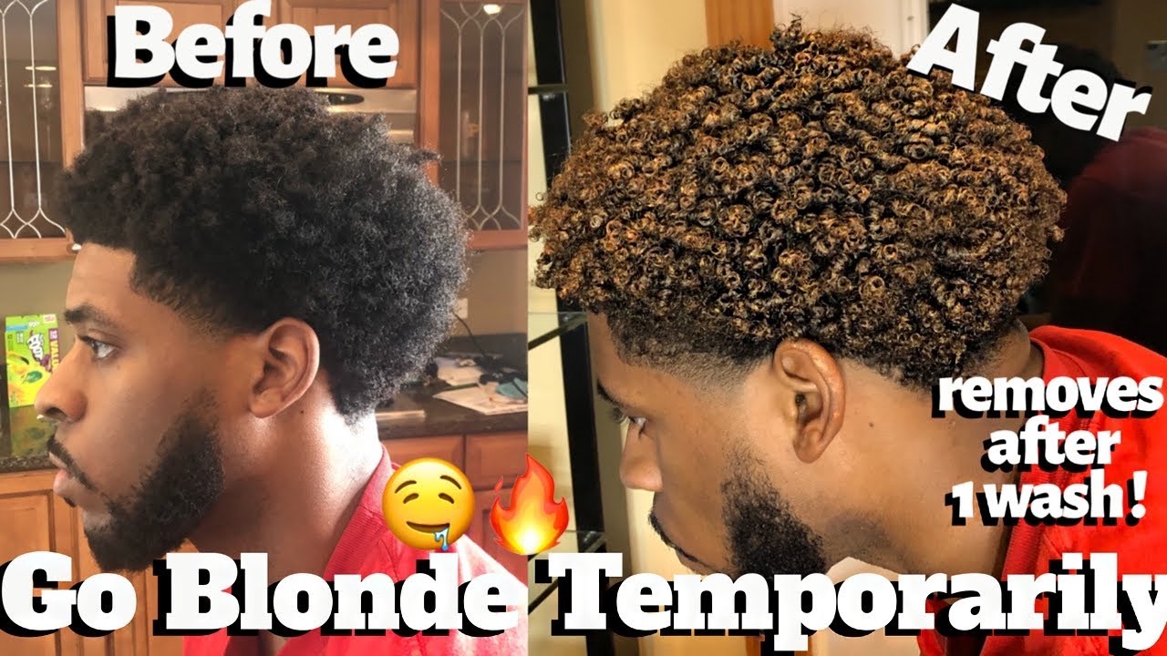 Men's Curly Hair Tutorial | Temporary Blonde Hair | Define Curls Natural Hair