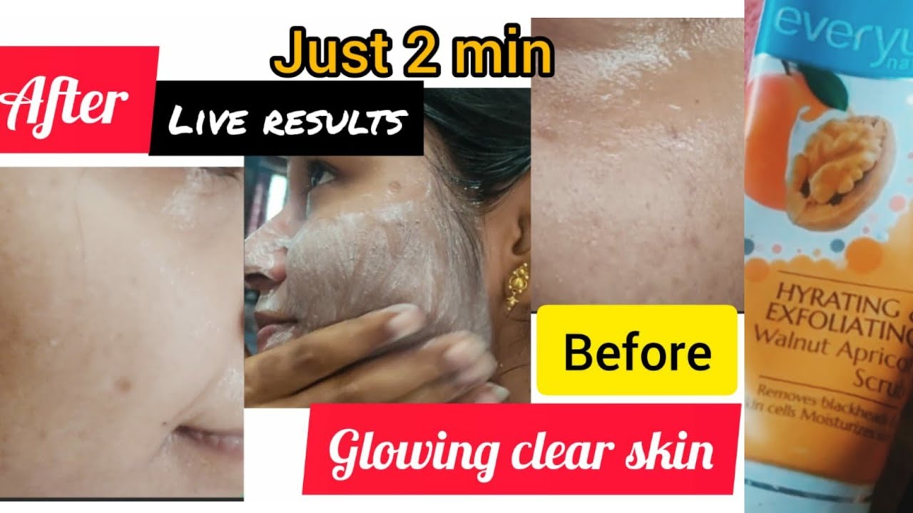 How to use face scrub | Everyuth walnut face scrub /NIGHT CARE for face / Glowing skin tips