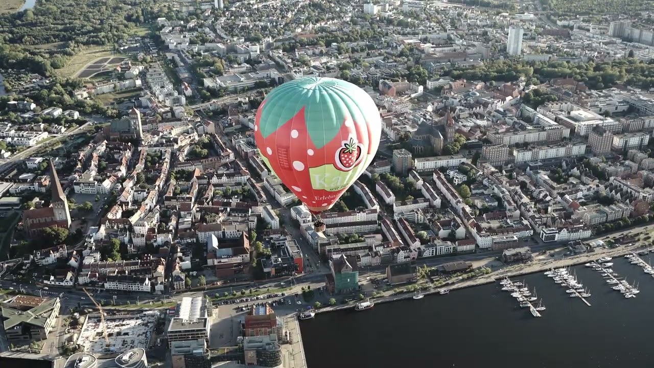 Fahrt mit einem Heißluftballon über Rostock, Zusammenfassung vom Start bis zur Landung