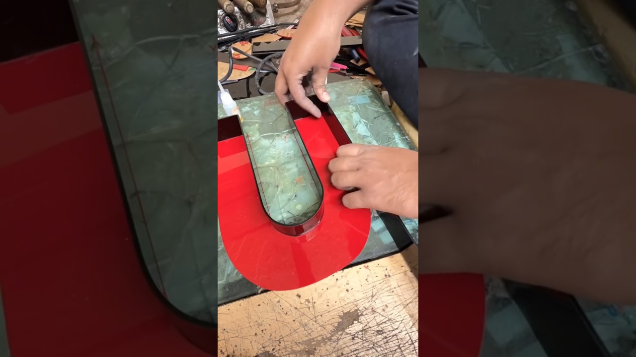 acrylic 3d letter making #punjabisong #newsong #acrylicletters #letter #bandingmachine #shortsviral