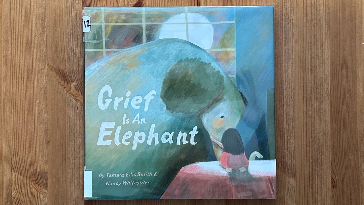 Ash reads Grief Is an Elephant by Tamara Ellis Smith illustrated by Nancy Whitesides