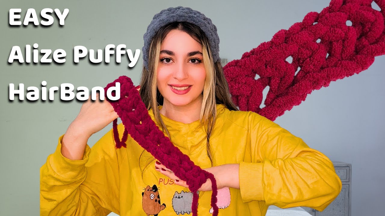 Не выбрасывайте остатки пряжи Alize Puffy! 😱 Сделайте этот милый ободок за 15 минут