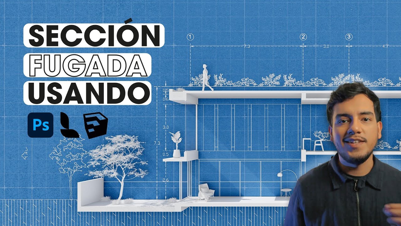 Cómo crear una sección perspectiva Blueprint en SketchUp, Photoshop y Lumion | Tutorial arquitectura