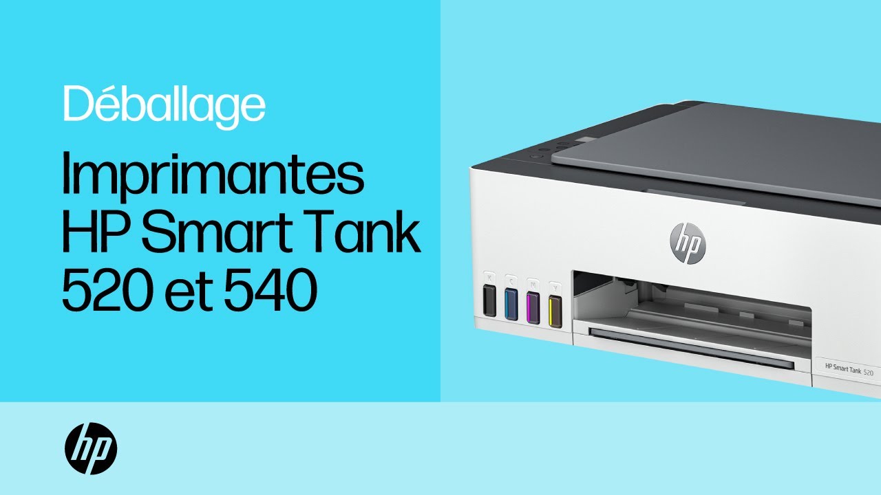 Déballer et configurer | Imprimantes HP Smart Tank 520 et 540 | Imprimantes HP | HP Support