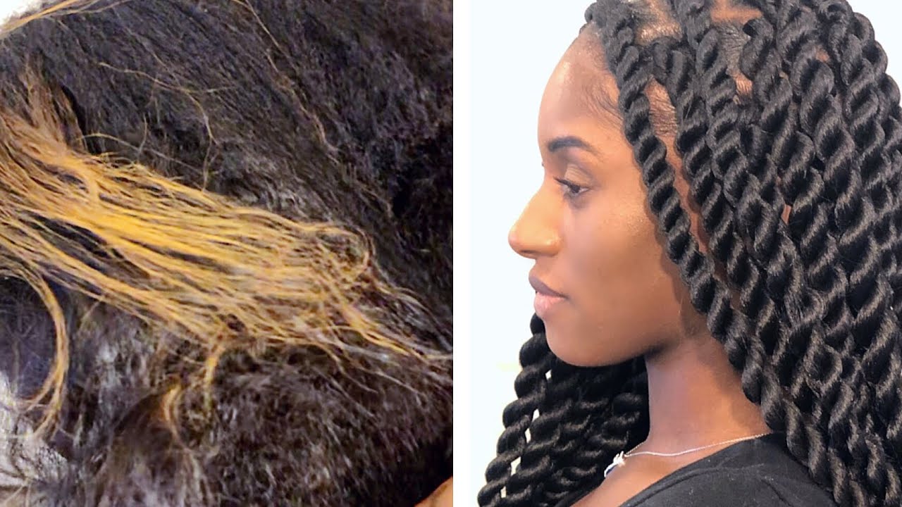 TUCKING METHOD ON LARGE ROPE TWISTS (HOW TO HIDE COLORED HAIR)