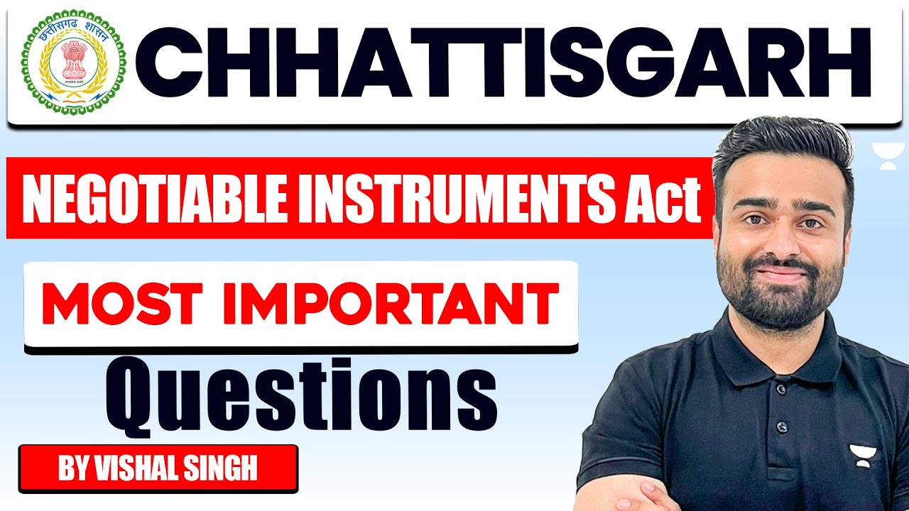 Most Expected: Negotiable Instruments Act | Chhattisgarh Judiciary Prelims| Vishal Singh