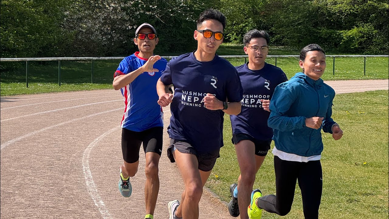 Track training session with Santoshi Shrestha