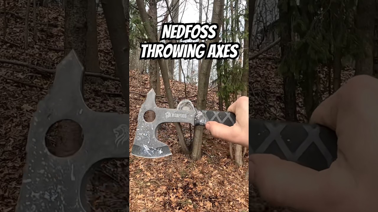 Tough! Mini Throwing Axes From NedFoss (Beware Of Ricochets👀) #shorts