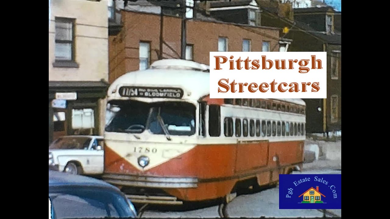 Pittsburgh PA Streamline Streetcars. Old PCC TROLLEYS. 2 Minutes of Amateur Footage. PART 1