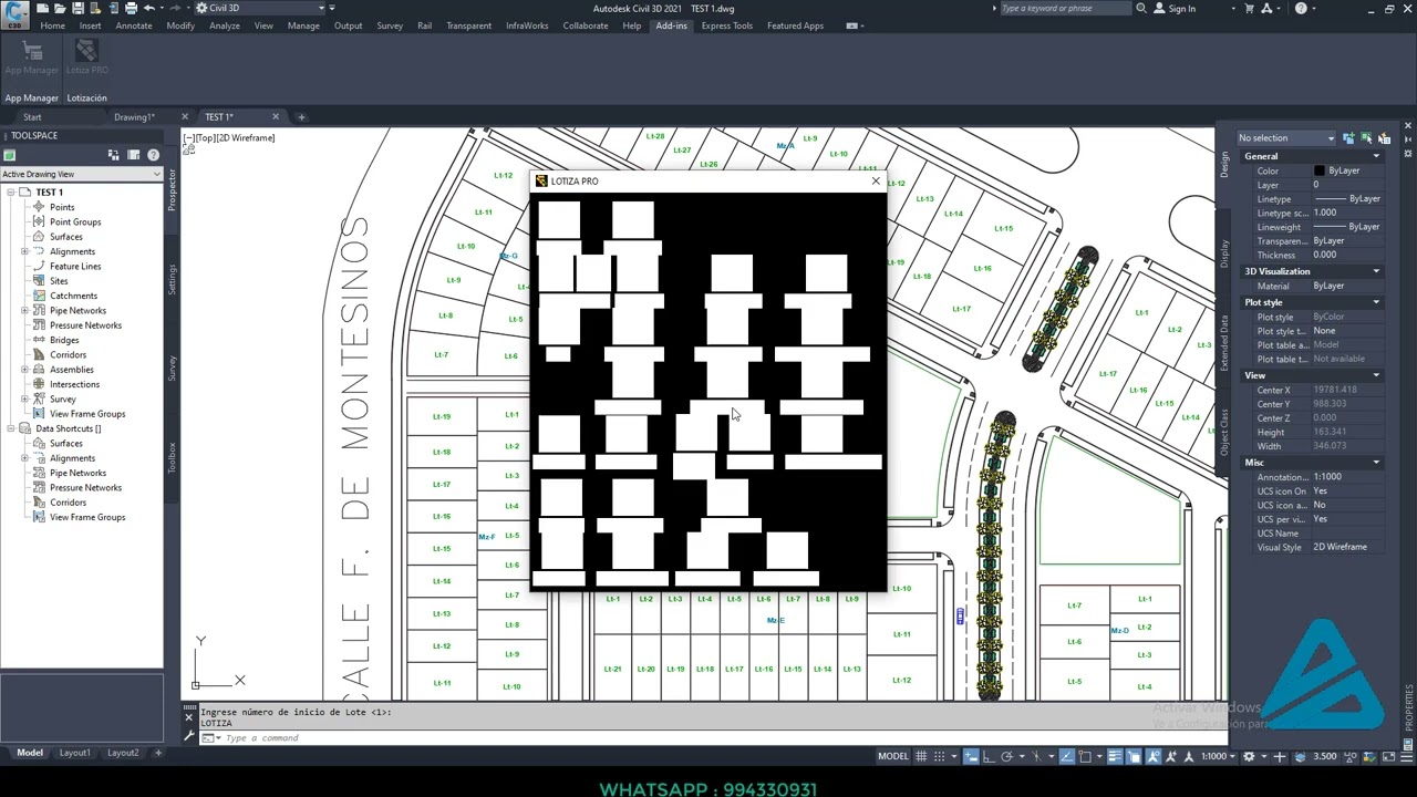 Cálculo de Frente Fondo Derecha Izquierda en lotes Irregulares AutoCAD Lotiza PRO V2