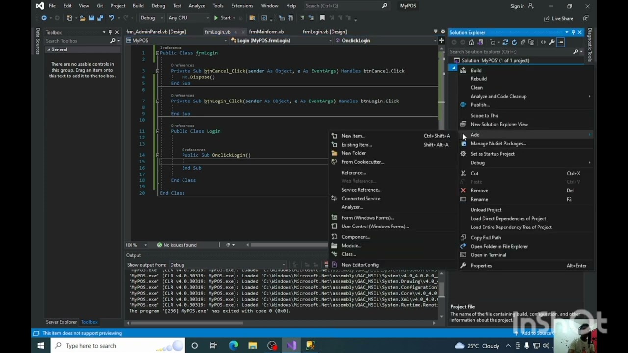 How to Connect Visual Basic .Net Project to MS SQL Server 2022 Database