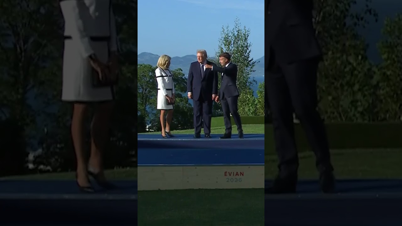 Brigitte Macron Appears Awkward as Trump Holds Her Hand During G7 Summit #shorts