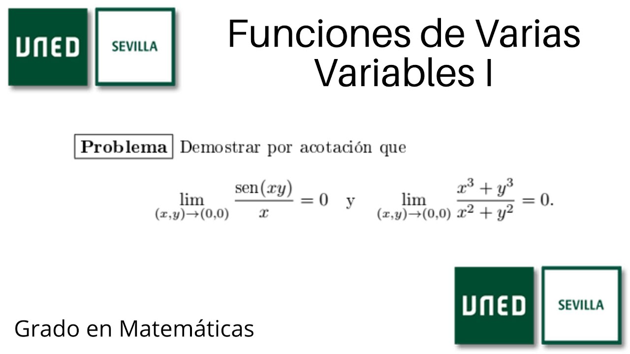 Estudio de límites dobles por acotación | Funciones de Varias Variables I | UNED