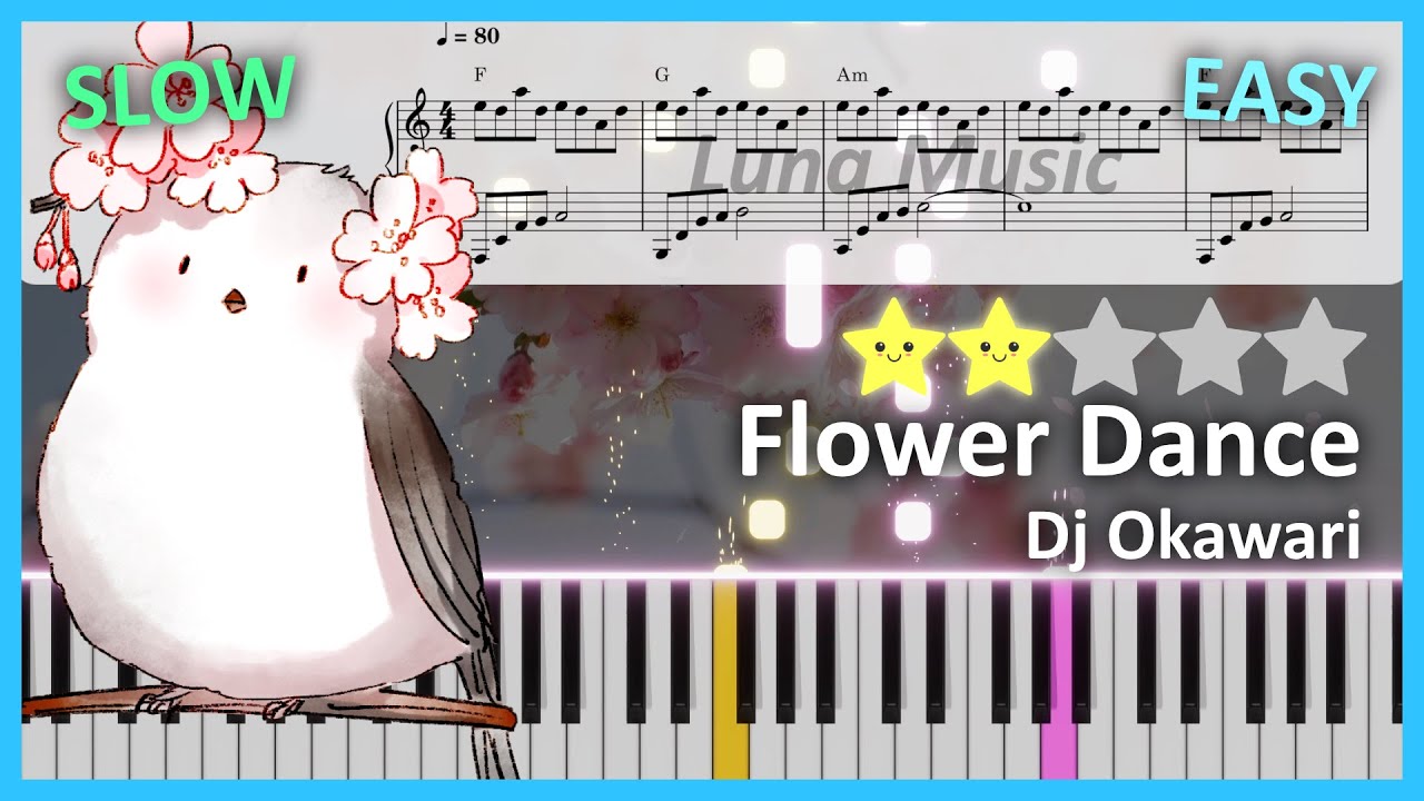 Flower Dance 🌸 Dj Okawari │ Easy Piano Tutorial ⭐⭐☆☆☆