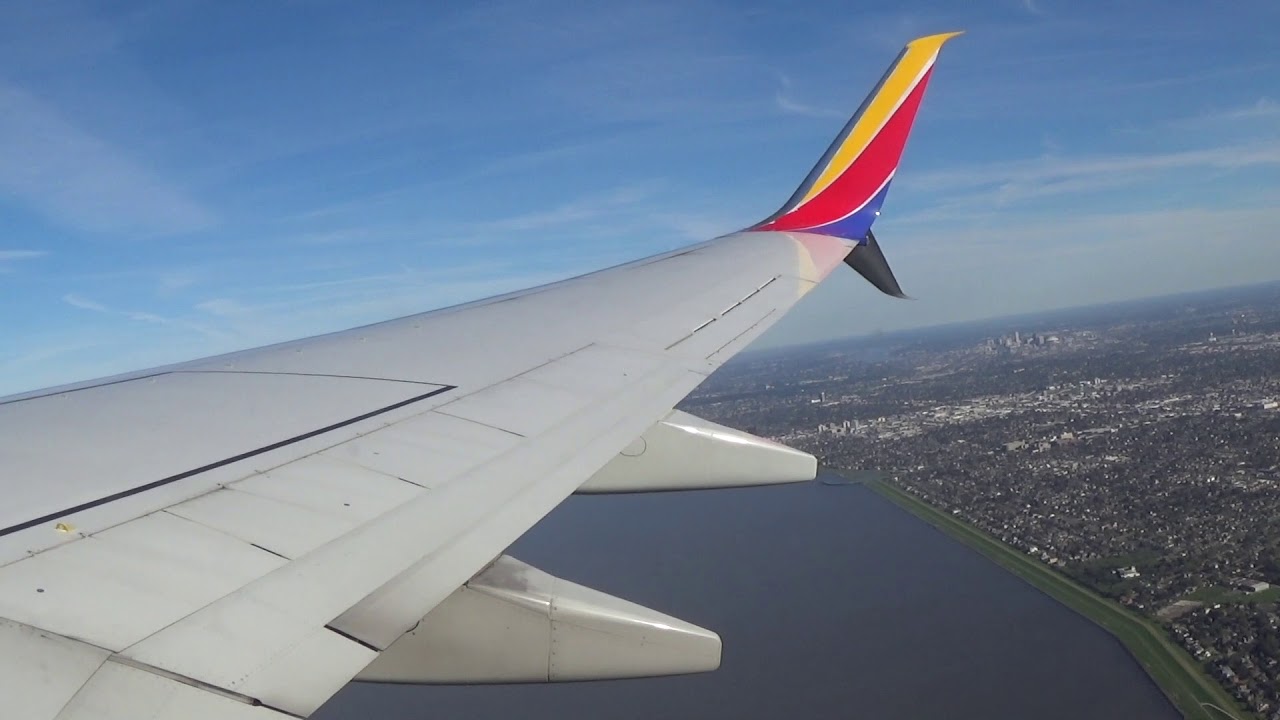 Southwest Airlines Boeing 737-800 Pushback & Takeoff From New Orleans