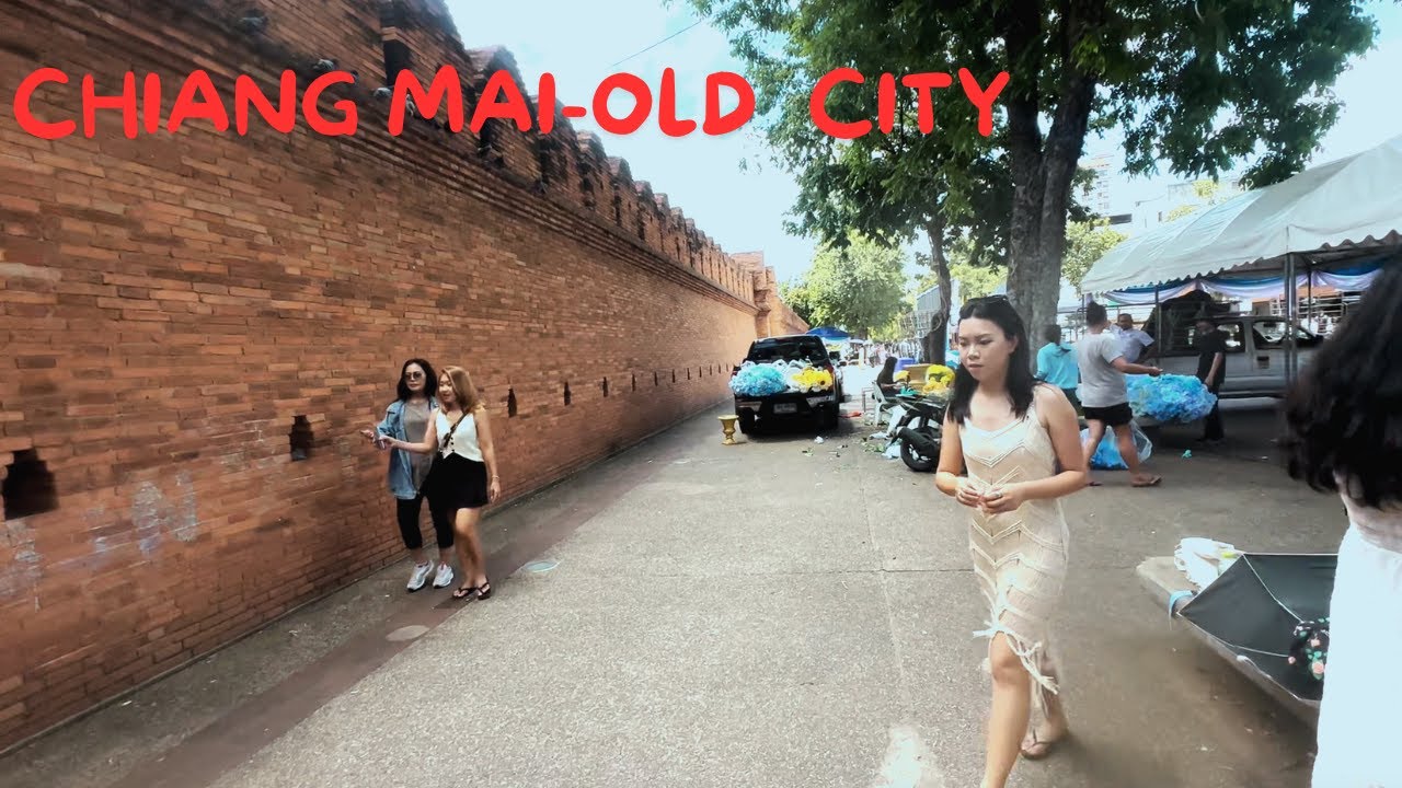 Chiang Mai, Thailand Walking Tour with Captions- Full Old City Square🇹🇭