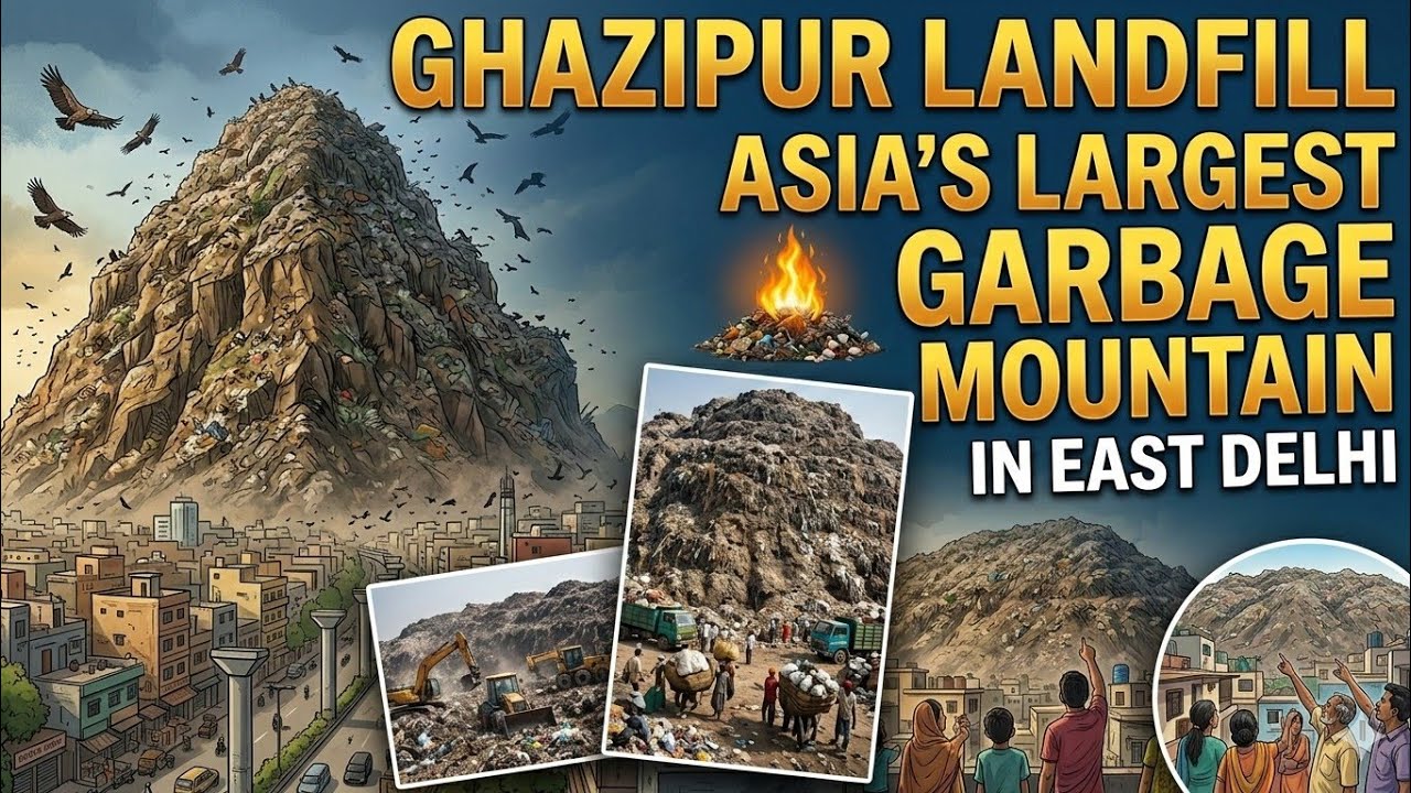 Ghazipur Landfill | Asia's Largest Garbage Mountain in EAST DELHI