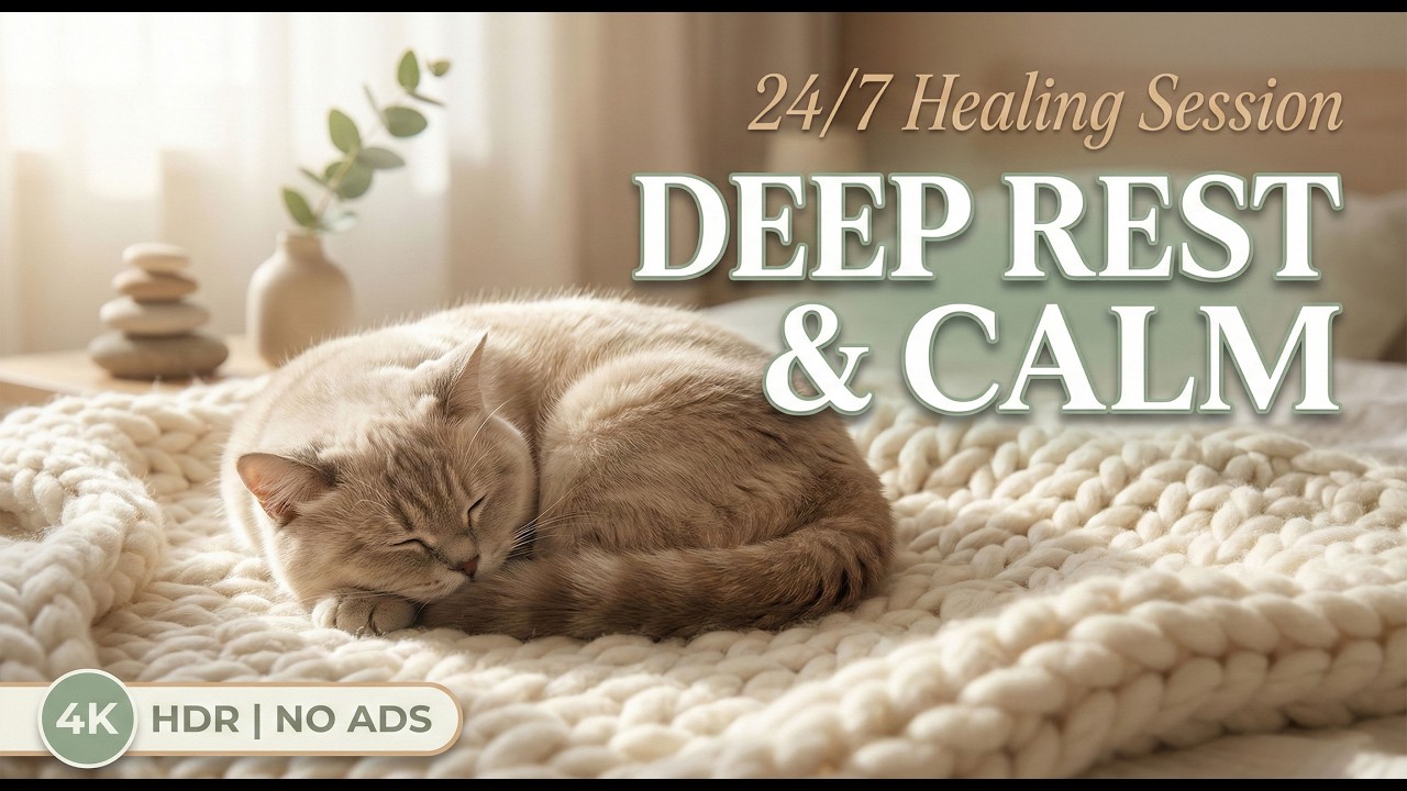 🔴 24/7 LIVE: Relaxing Music for Anti Anxiety Cats 🐈🎵 Deep Soothing Sound for Anxious, 4K No Ads