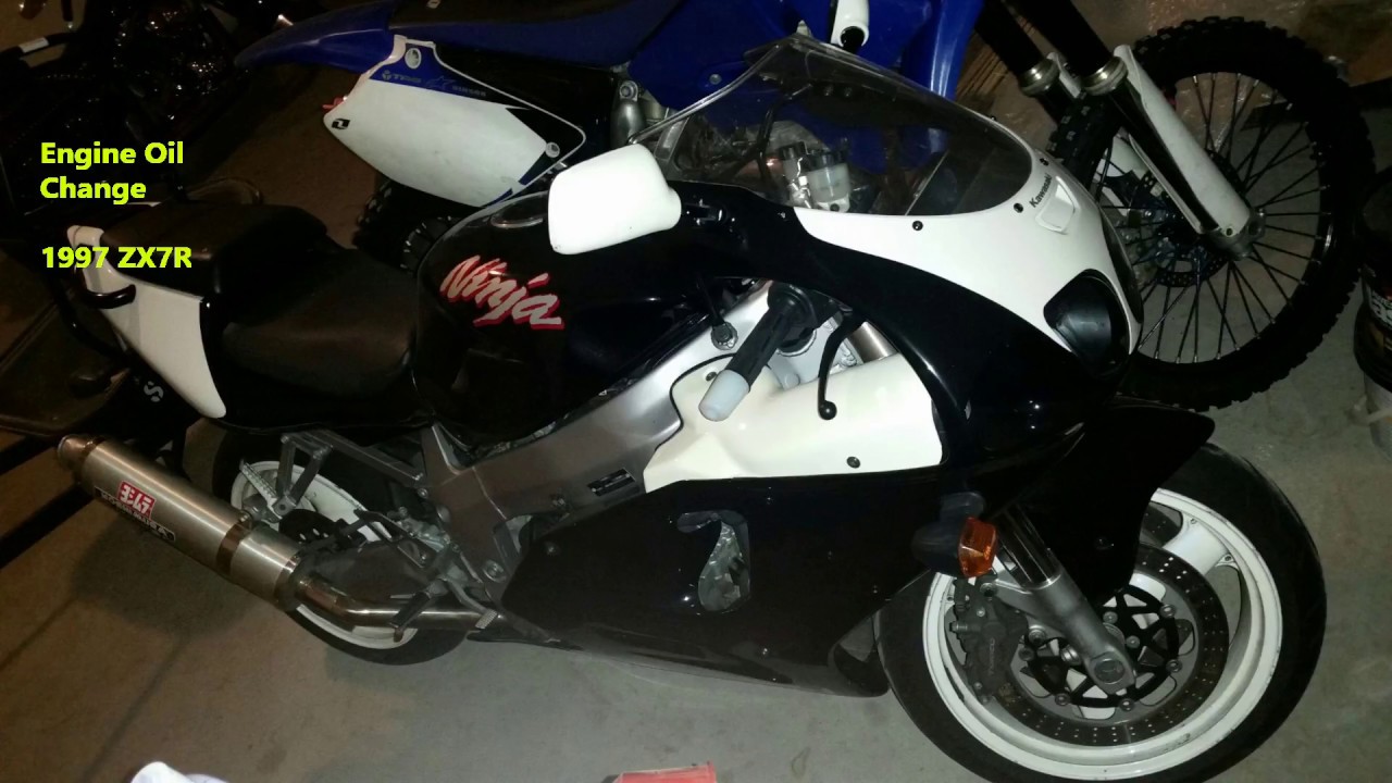 How to change the engine oil on a 1997 ZX7R.