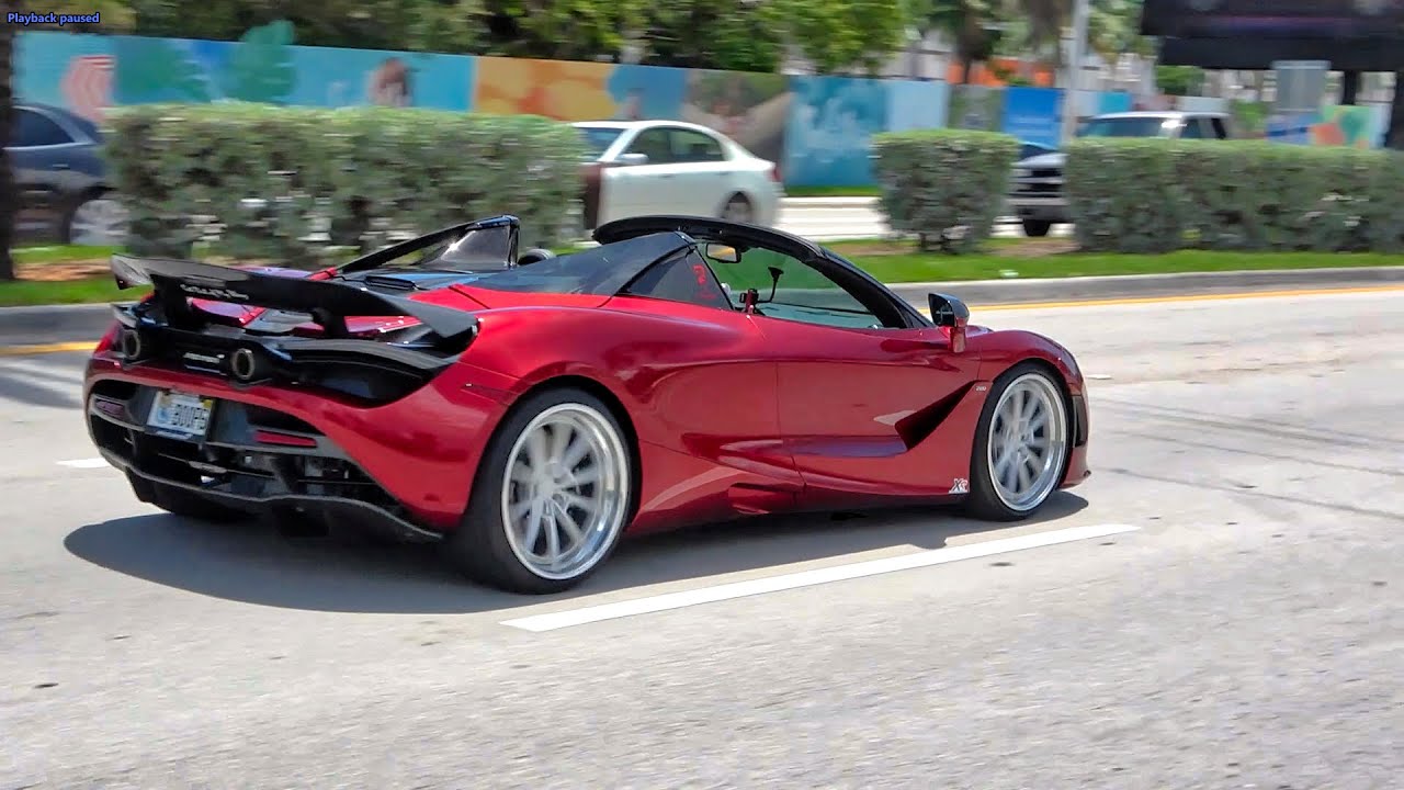 CRAZIEST McLaren 720S Spider in Miami - INSANE LOUD ACTION  Acceleration Exhaust Crackles Pops