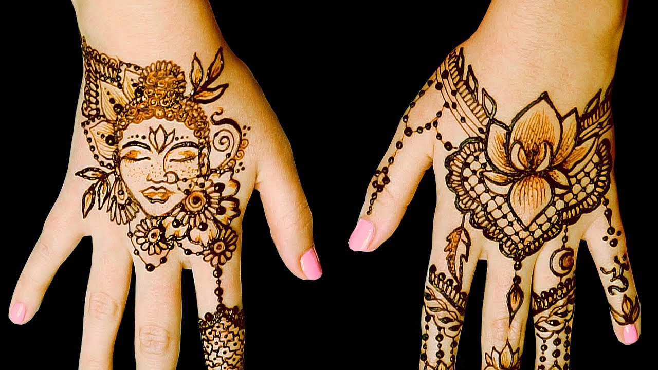 No Talking ASMR Henna Tattoo ART Design! Light Crinkling Buddha