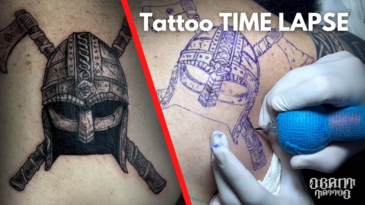 TATUAJE VIKINGO Estilo Nordico tattoo time lapse En Español