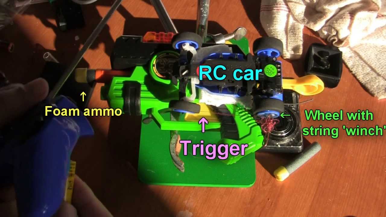 'Nerf' gun modified to Remotely fire explosive ammo
